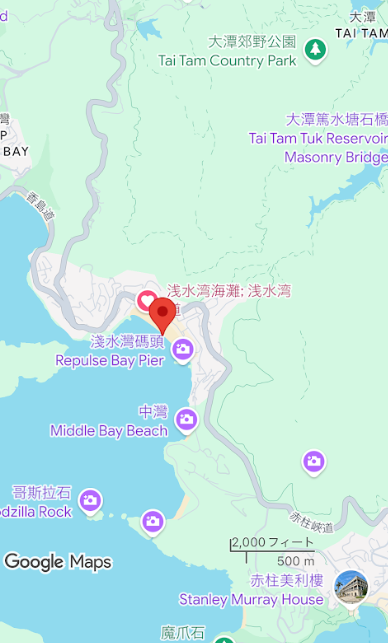 香港が海からすごく近いことを再認識させてくれるGoogleマップ。